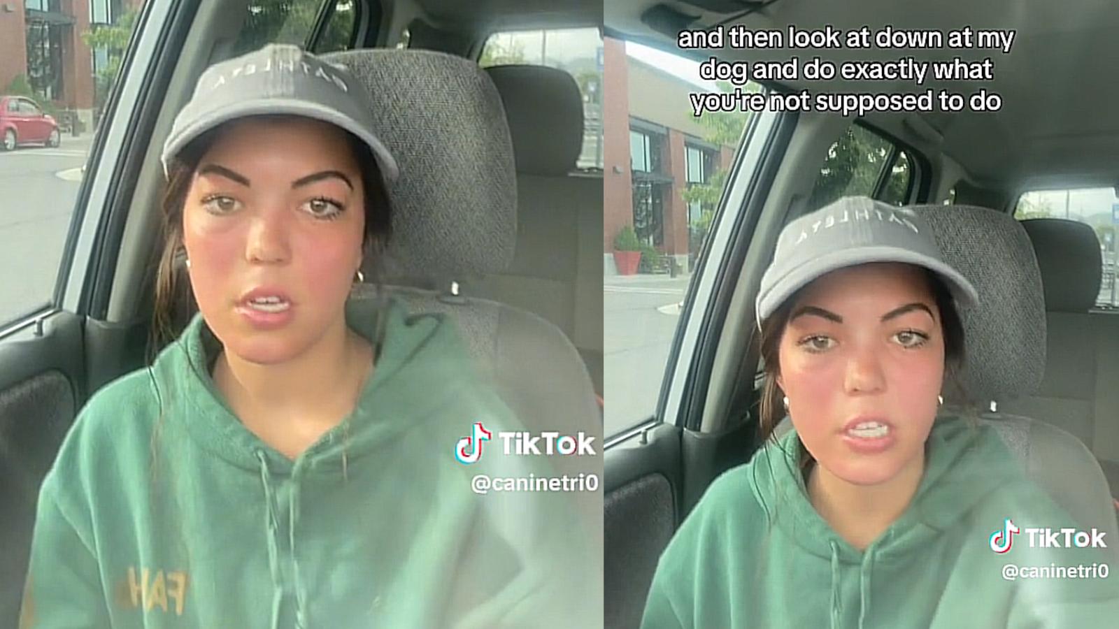 TikTok content creator sitting in their car in hoodie and a cap