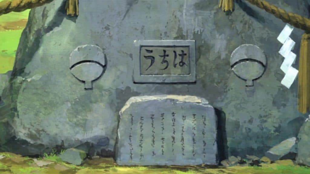 An image of the stone tablet during Hagoromo's era in Naruto