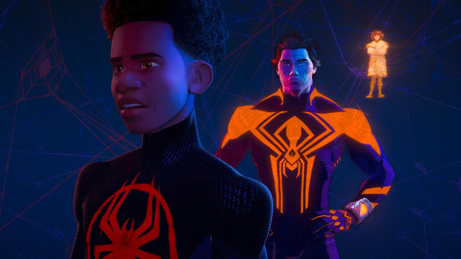 Miles Morales and Miguel O'Hara in Spider-Man: Across the Spider-Verse
