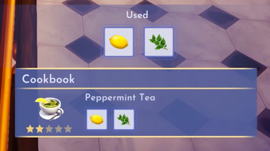 Disney Dreamlight Valley Peppermint Tea recipe