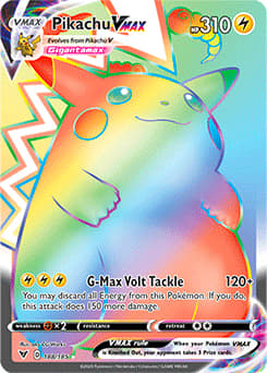 Pokemon Pikachu VMAX Rainbow Card