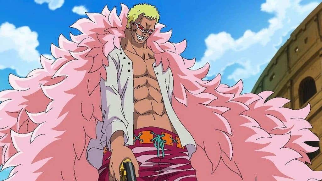 An image of Doflamingo in Dressrosa Saga of One Piece