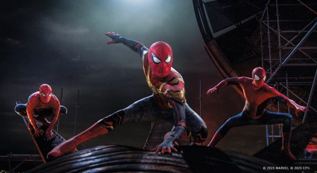 All three Spider-Men in Spider-Man: No Way Home