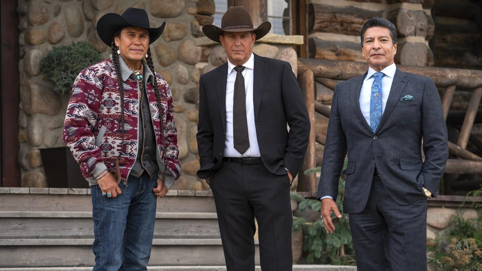 Mo Brings Plenty and the other cast members of Yellowstone