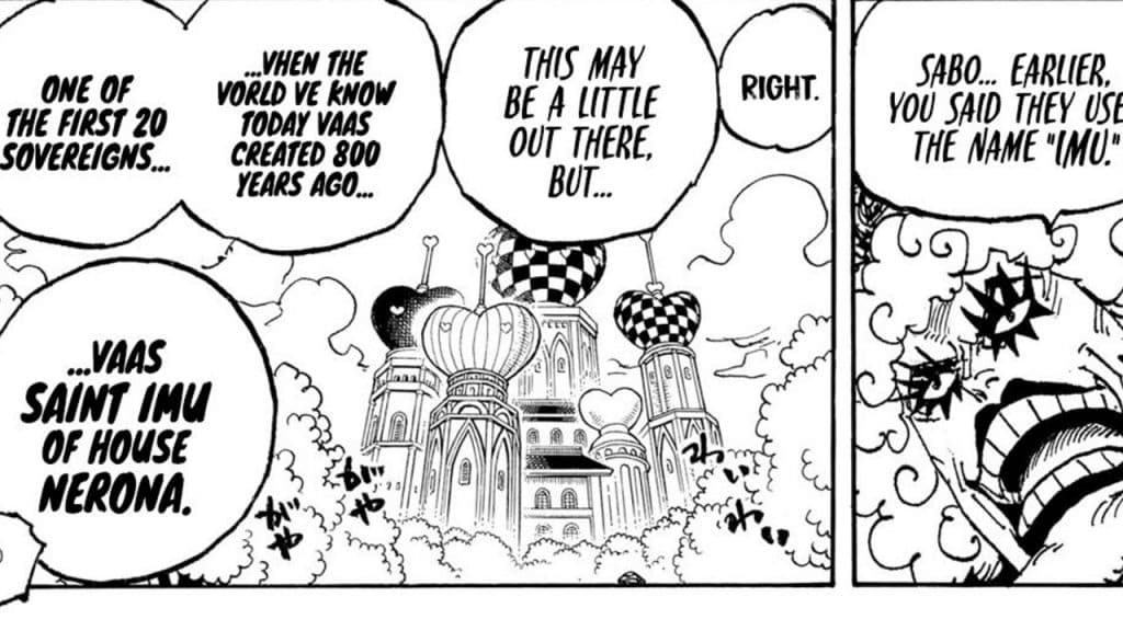 Un Panneau Du Manga One Piece Révélant Le Nom D'Imu
