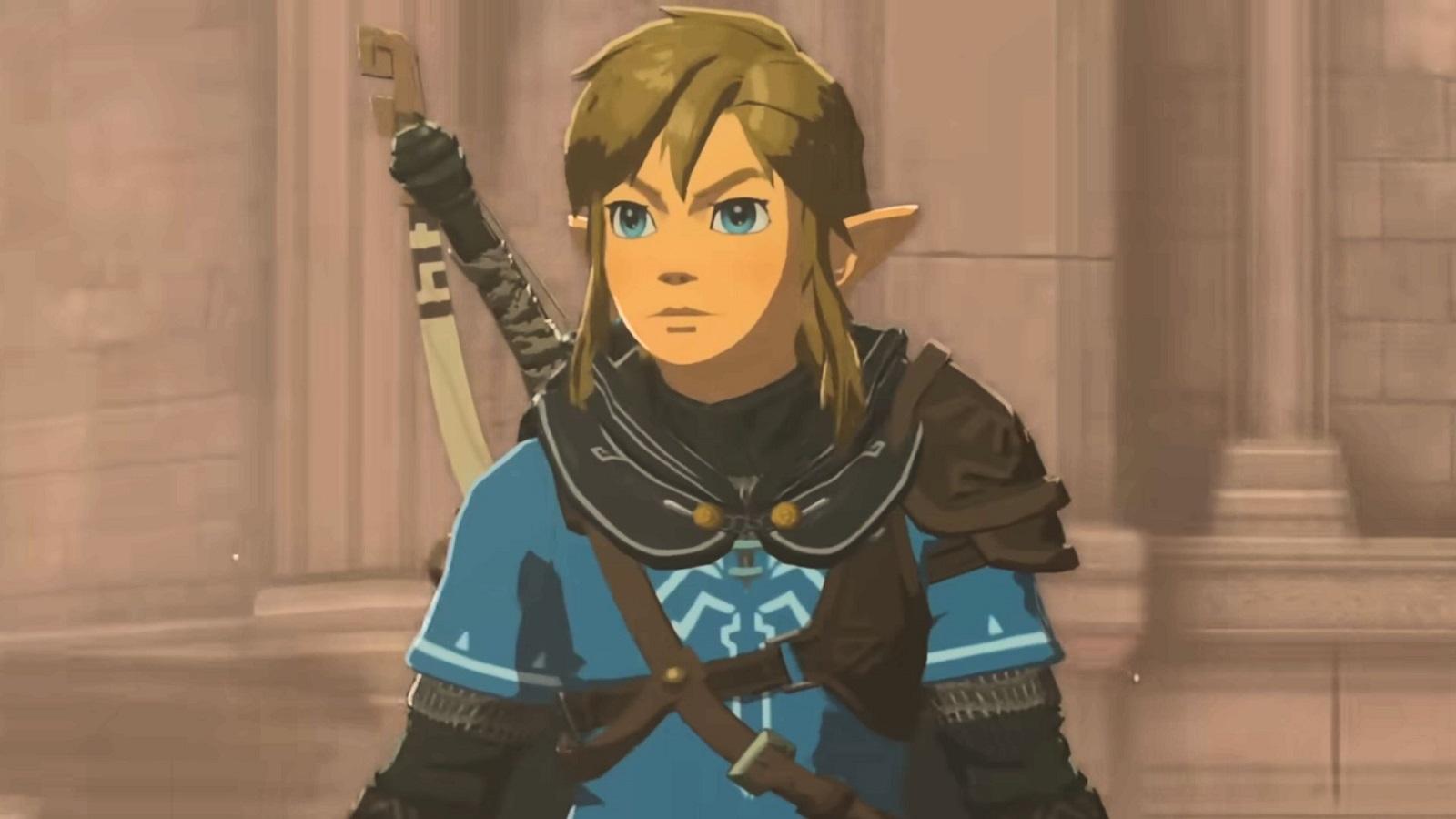 Link looking at the screen