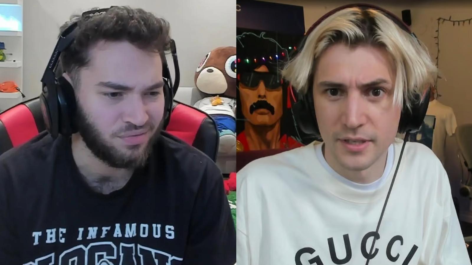 Adin Ross and xQC side by side images