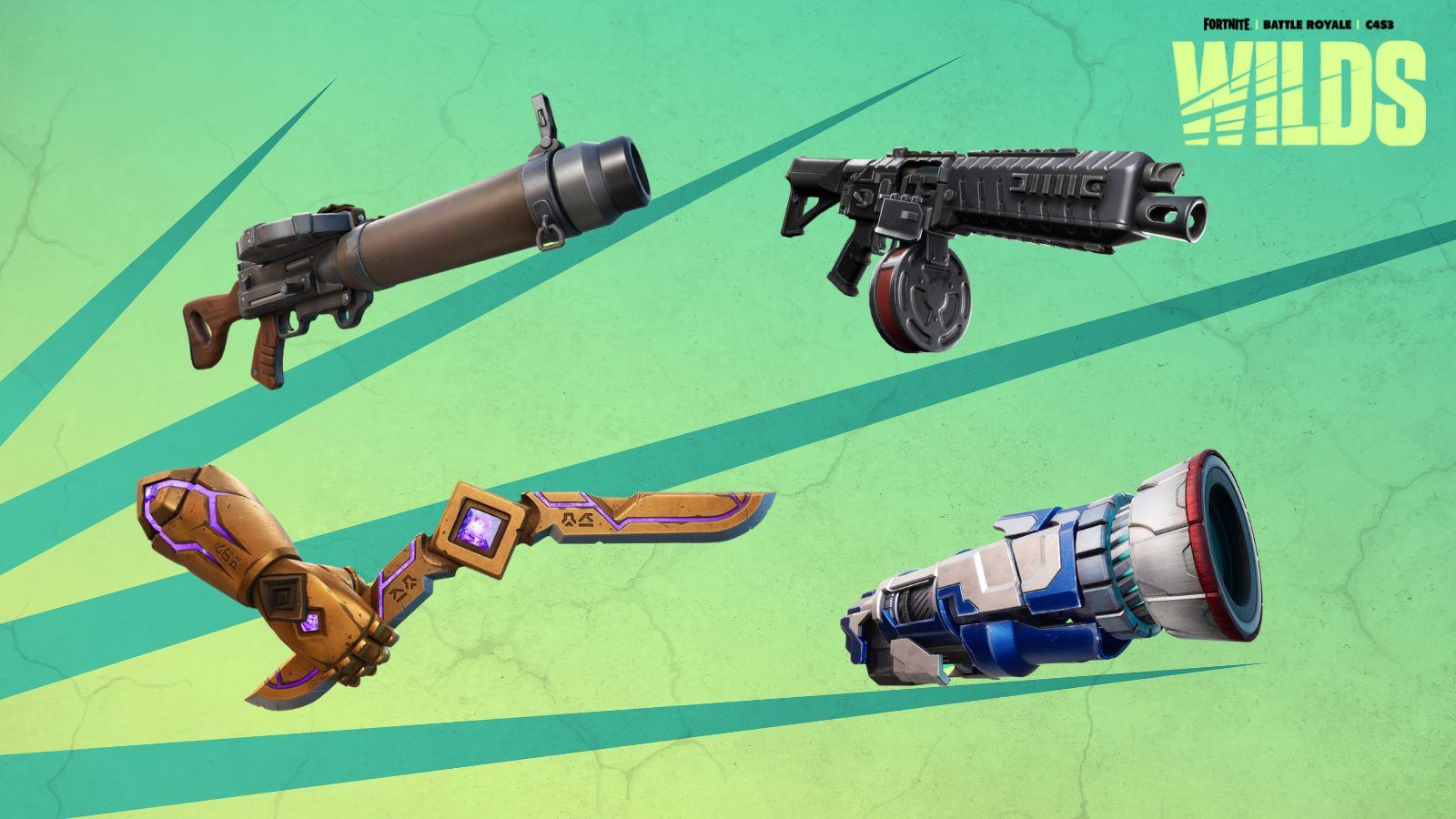 New weapons in Fortnite Chapter 4 Season 3