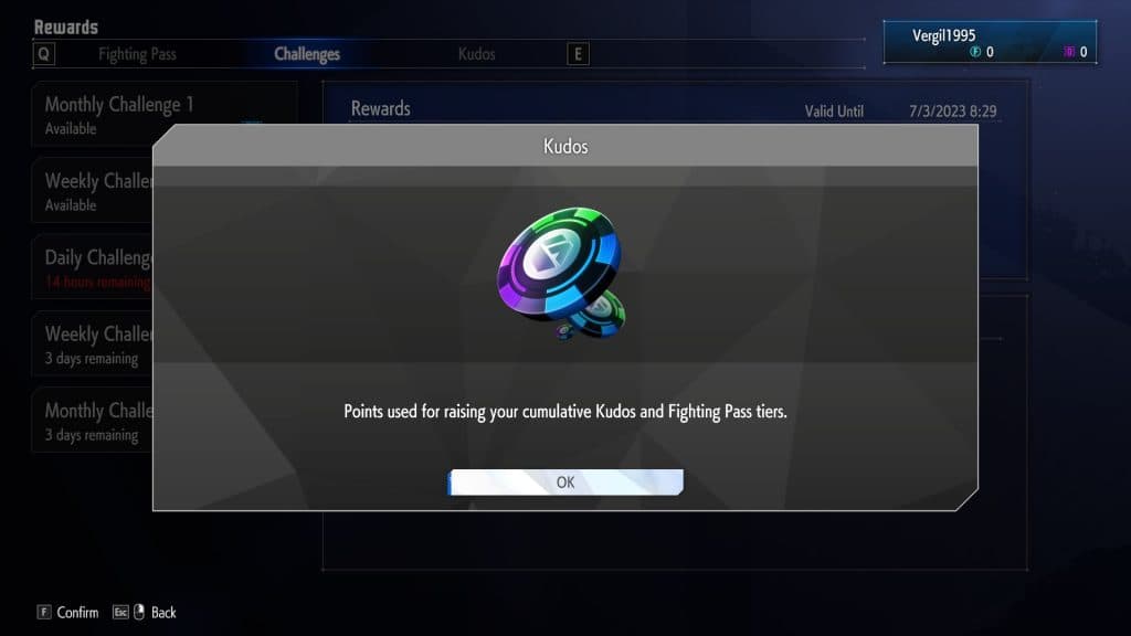 A screenshot of Kudos in Street Fighter 6