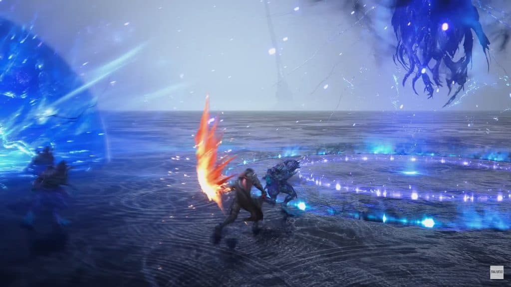 A screenshot of combat in Final Fantasy XVI