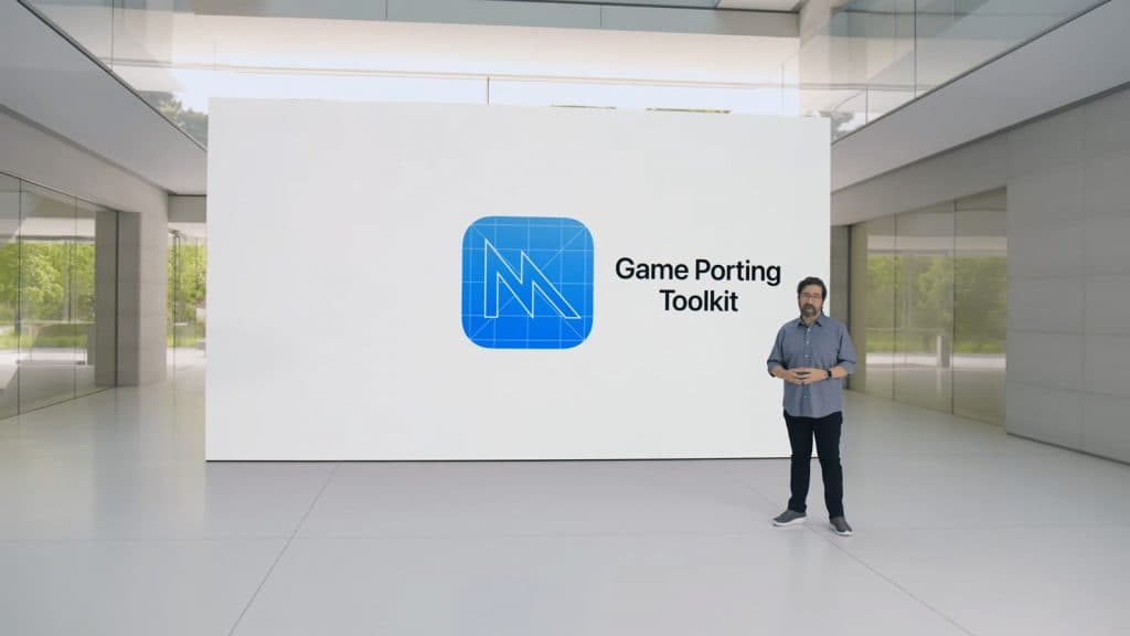 bloke presenting apple game porting toolkit