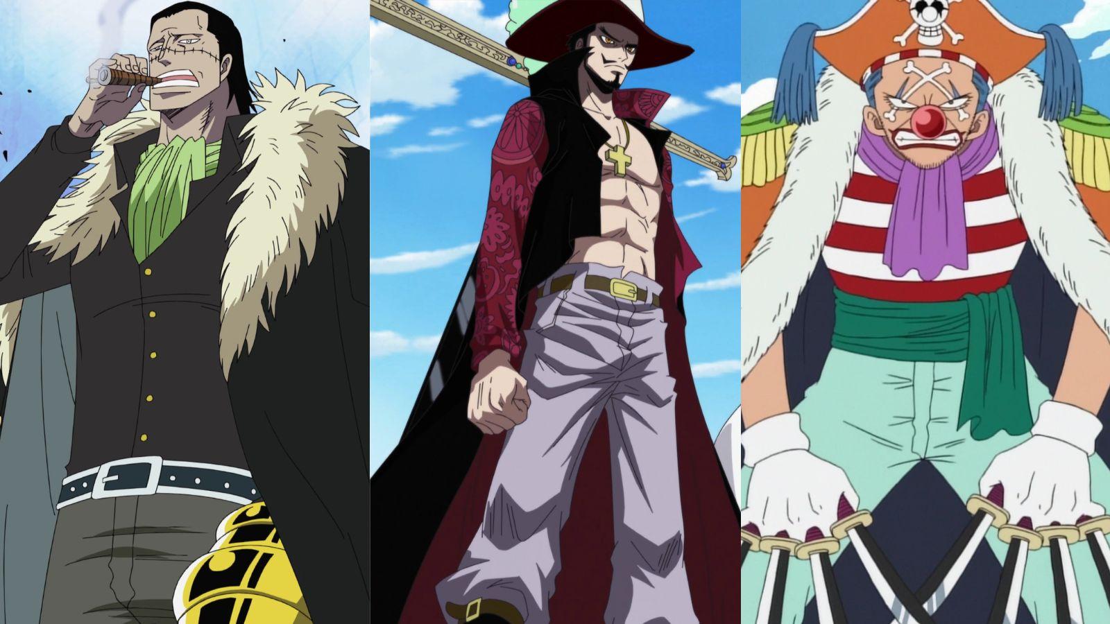 An image of all three leaders of Cross Guild in One Piece
