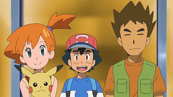 Ash, Brock, and Misty from Pokemon anime