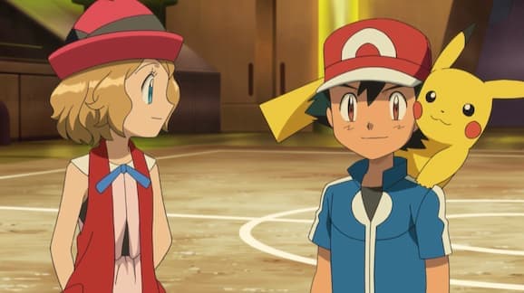 Ash and Serena from the Pokemon anime