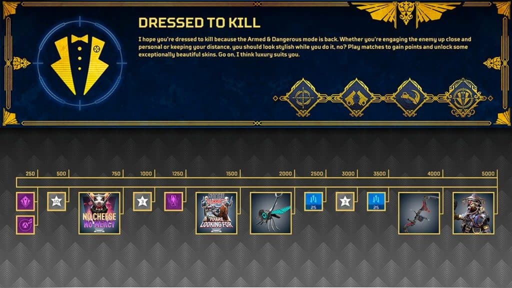 dressed to kill reward tracker in apex legends