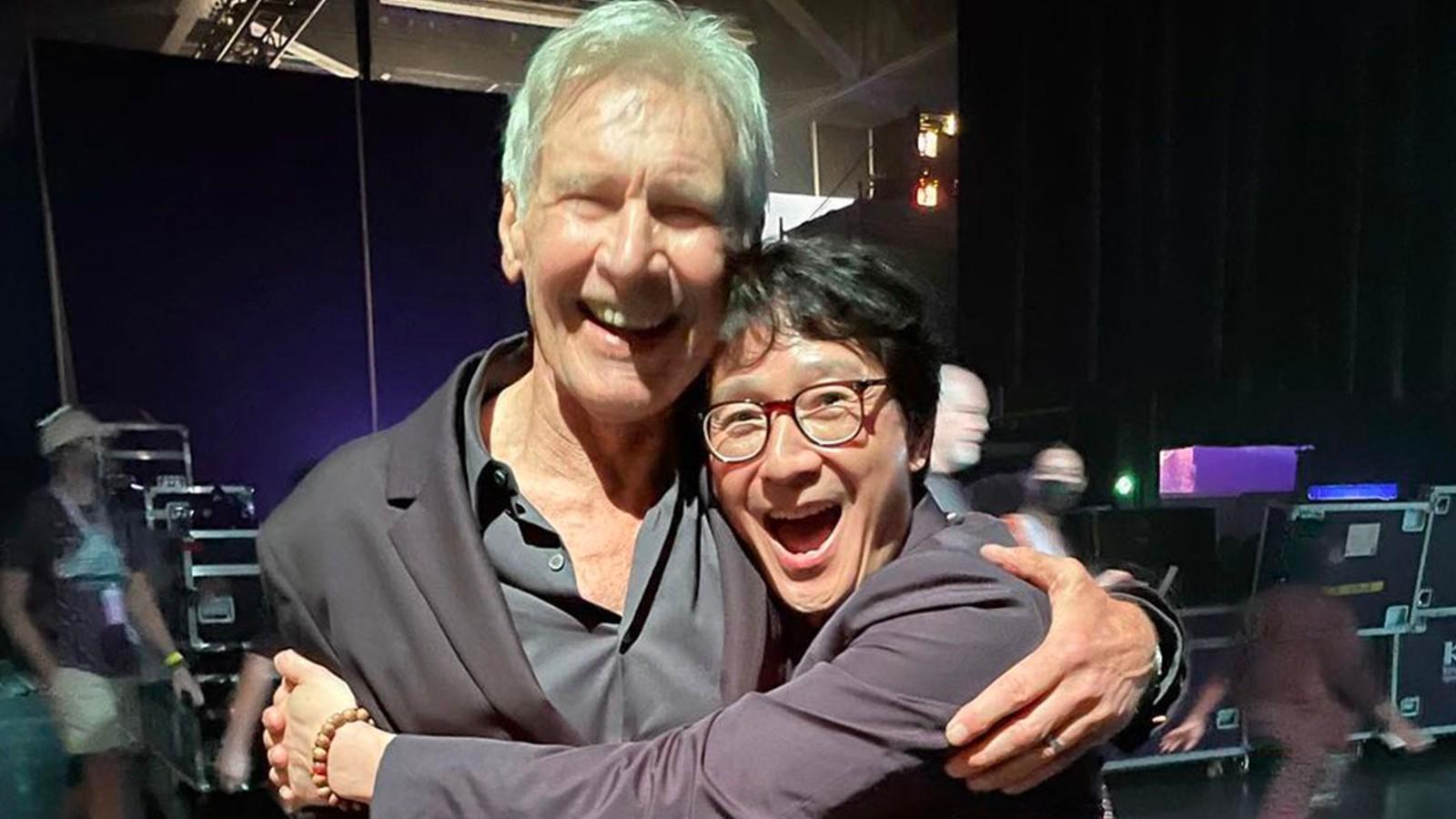 Harrison Ford and Ke Huy Quan at an Indiana Jones 5 event