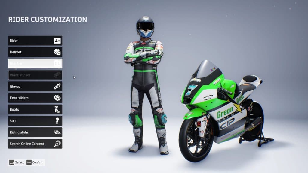rider customization in MotoGP 23