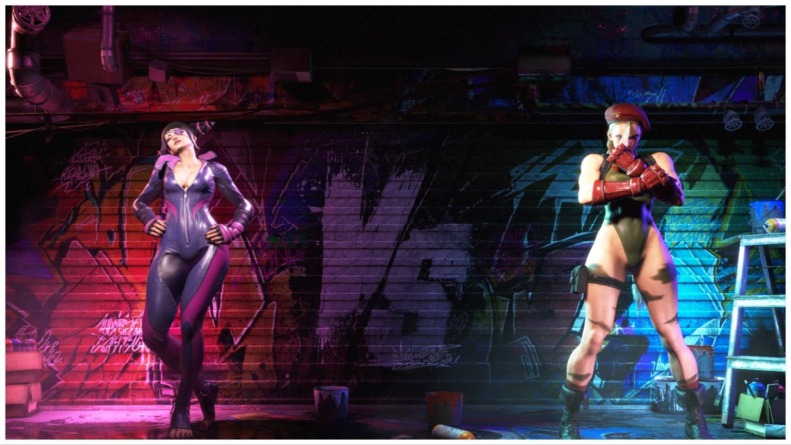 A screenshot of Juri and Cammy from Street Fighter 6