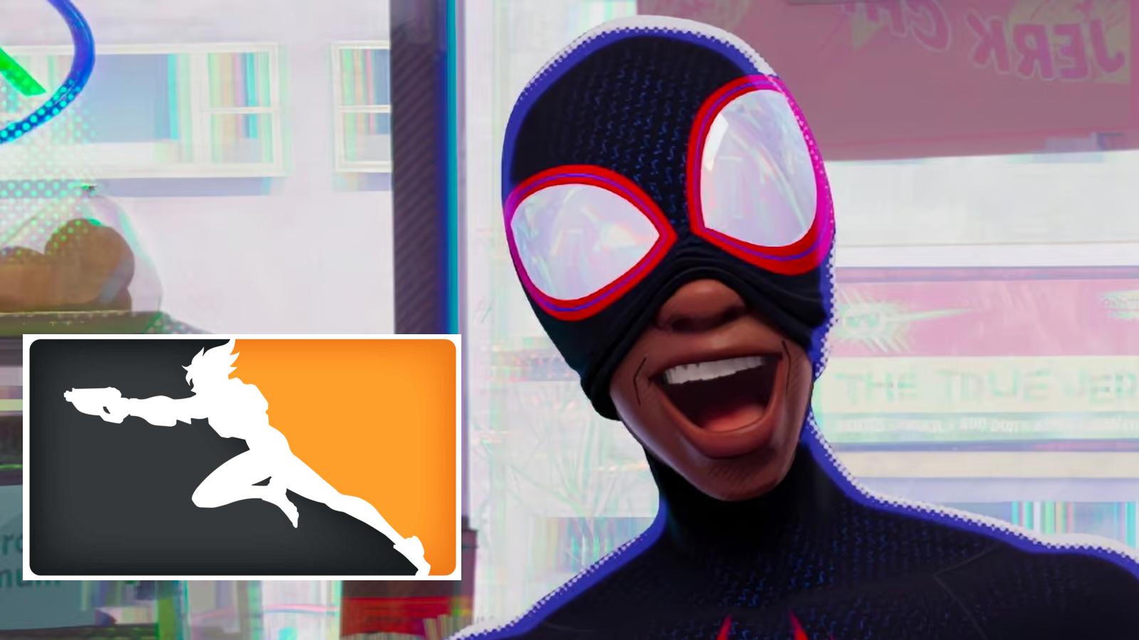 Miles Morales and the Overwatch League logo