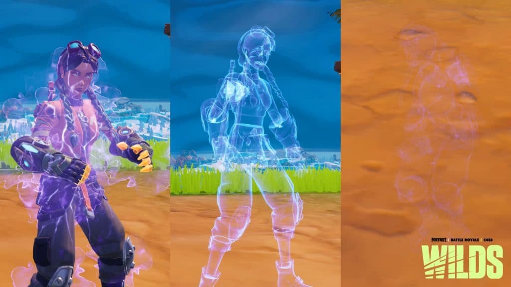 Stages of turning invisible using Cloak Gauntlets