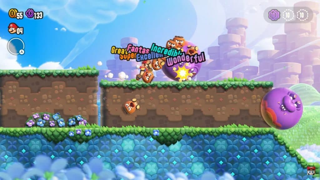 A screenshot of Super Mario Bros Wonder from the trailer