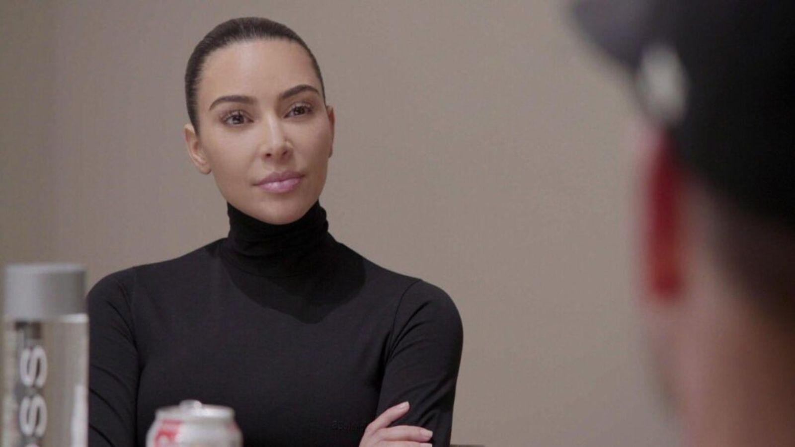 Kim Kardashian in The Kardashians in a black top