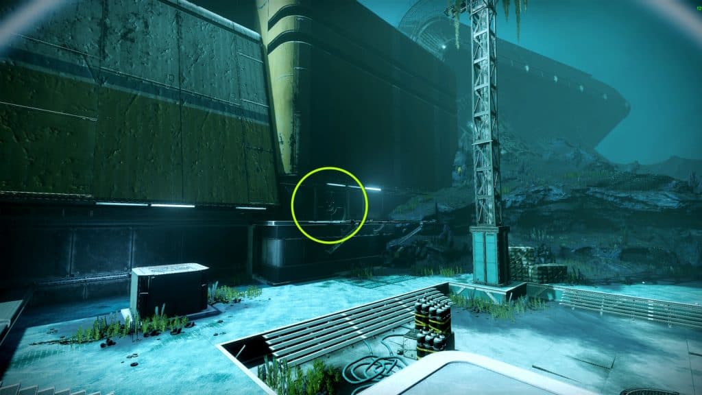 Deep Dives first encounter locaiton in Destiny 2 with entrance leading to Broken Blade of Ambition statue highlighted.
