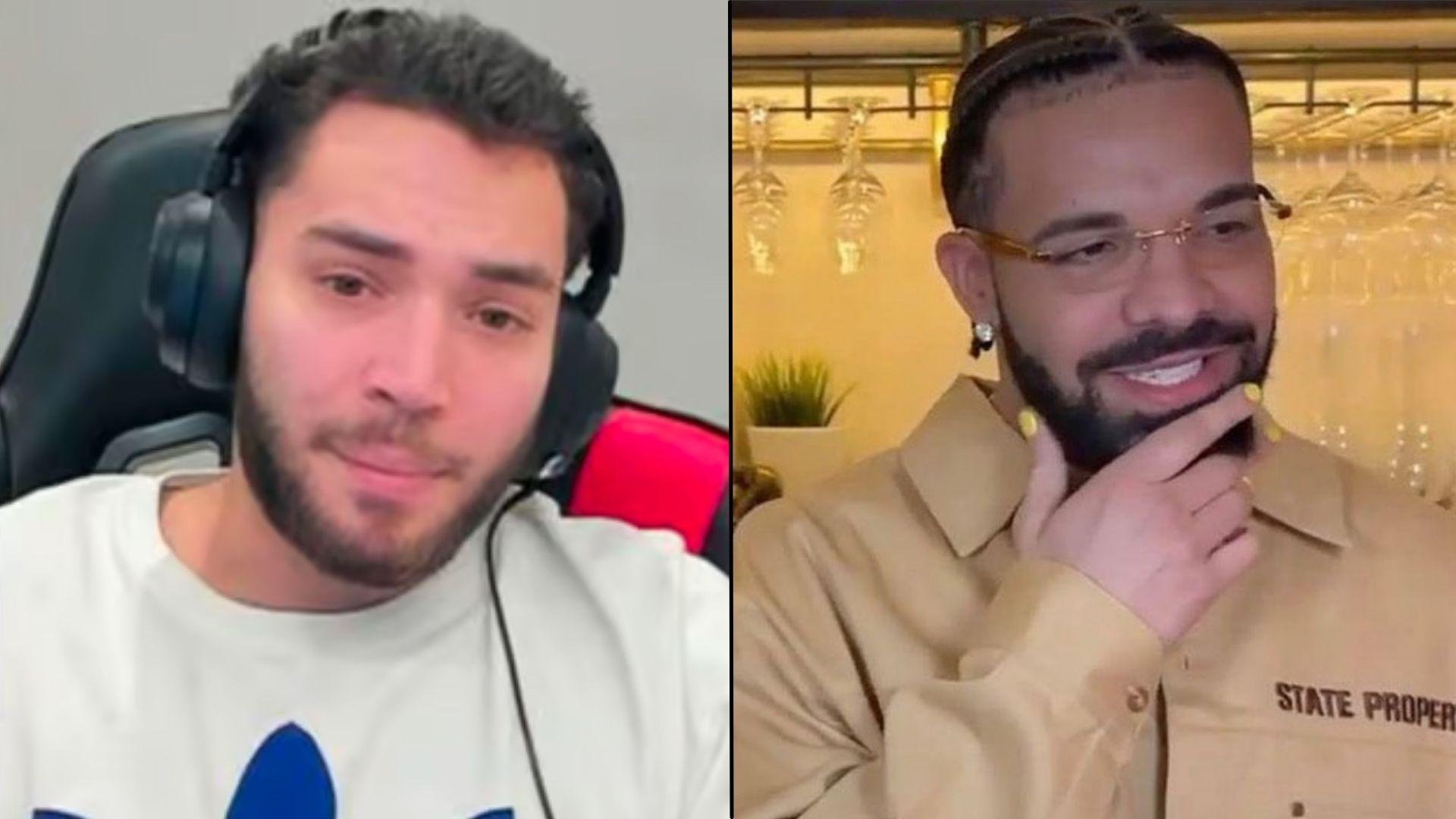 Adin Ross and Drake side-by-side looking at camera on stream