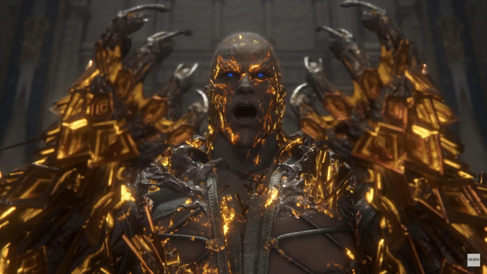 A screenshot of the Dominant of Titan from Final Fantasy 16