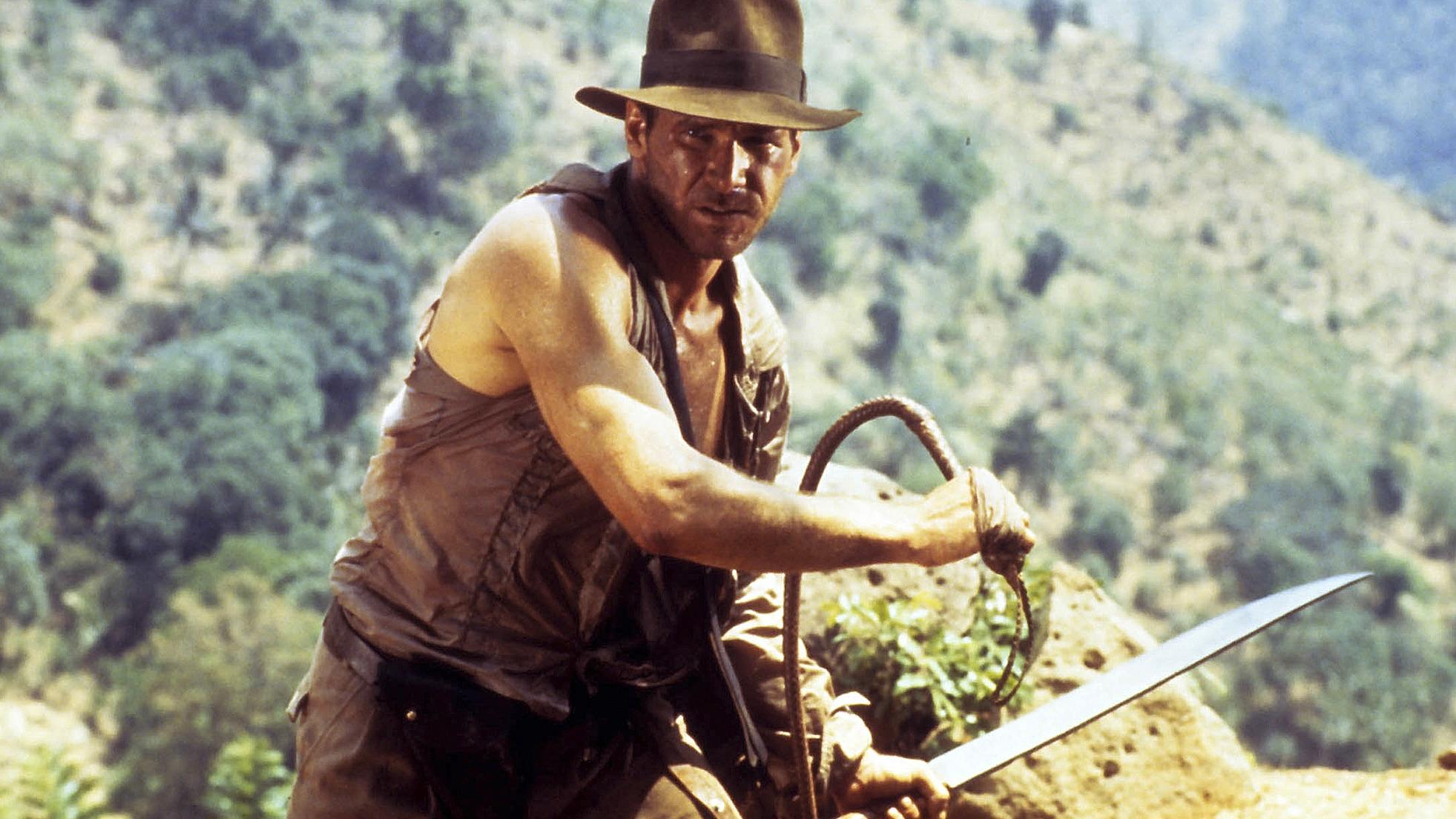 Harrison Ford in Indiana Jones and the Temple of Doom.