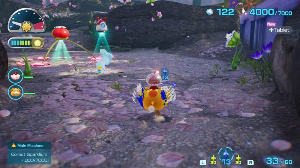 A player riding Oatchi in Pikmin 4