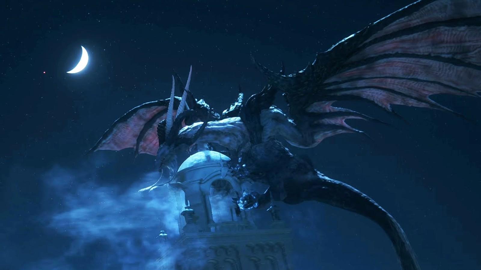 An image of the white dragon in Final Fantasy 16 who you must defeat to get white wyrm bone.