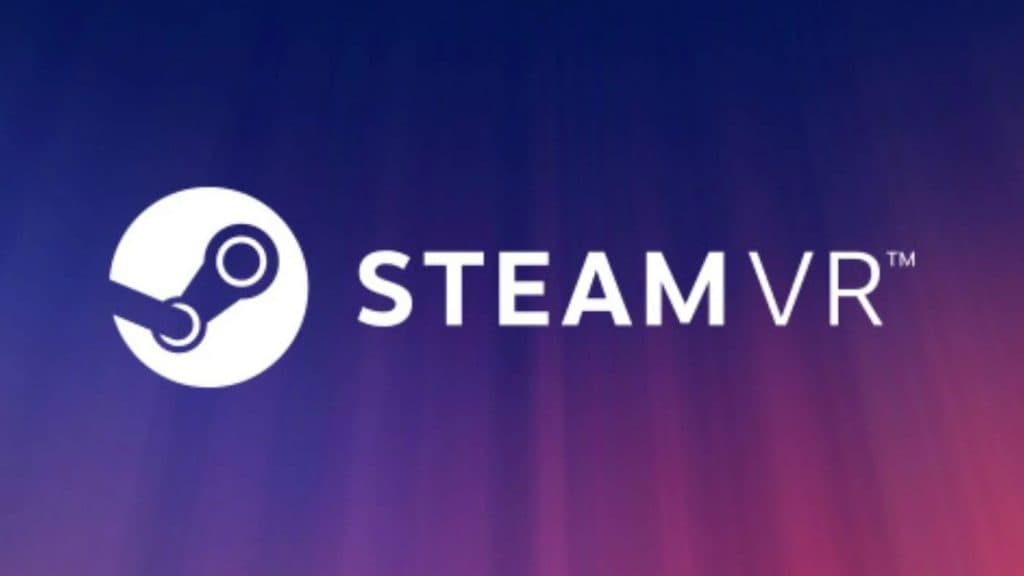 steam vr logo on a gradient background