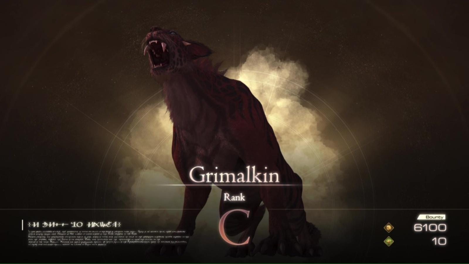 A screenshot of Grimalkin from Final Fantasy 16