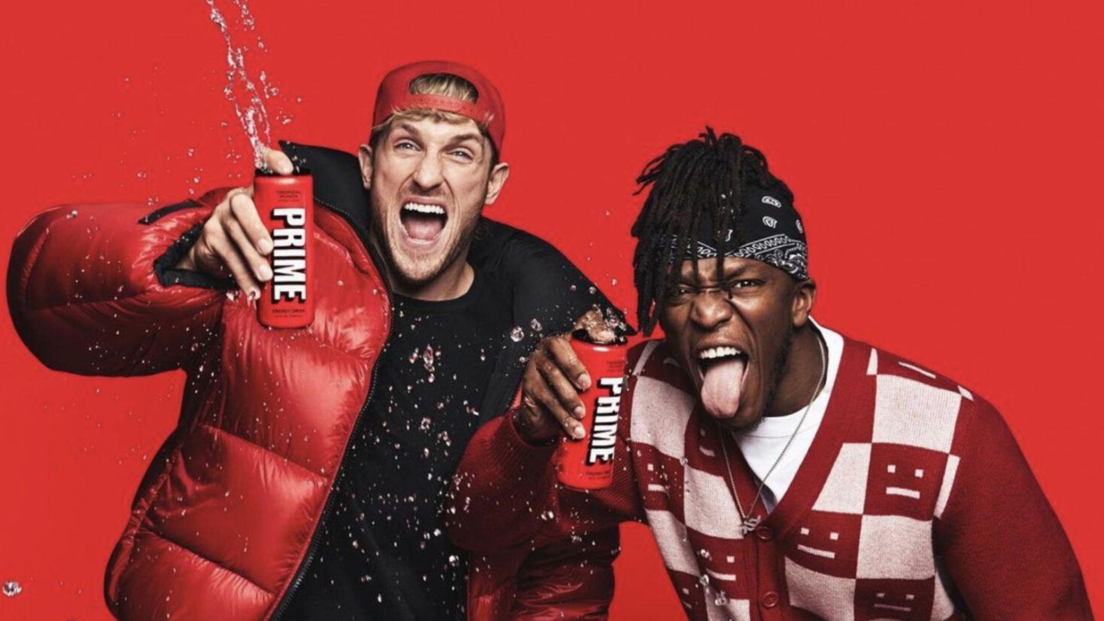 logan paul and ksi with their prime drinks