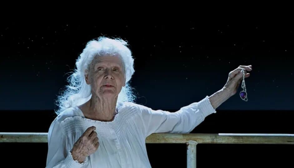 Gloria Stuart in the alternate ending of Titanic