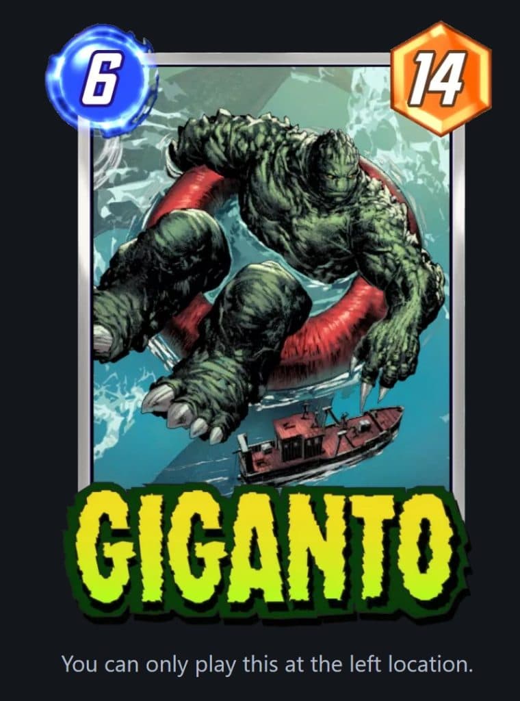 Giganto card in Marvel Snap