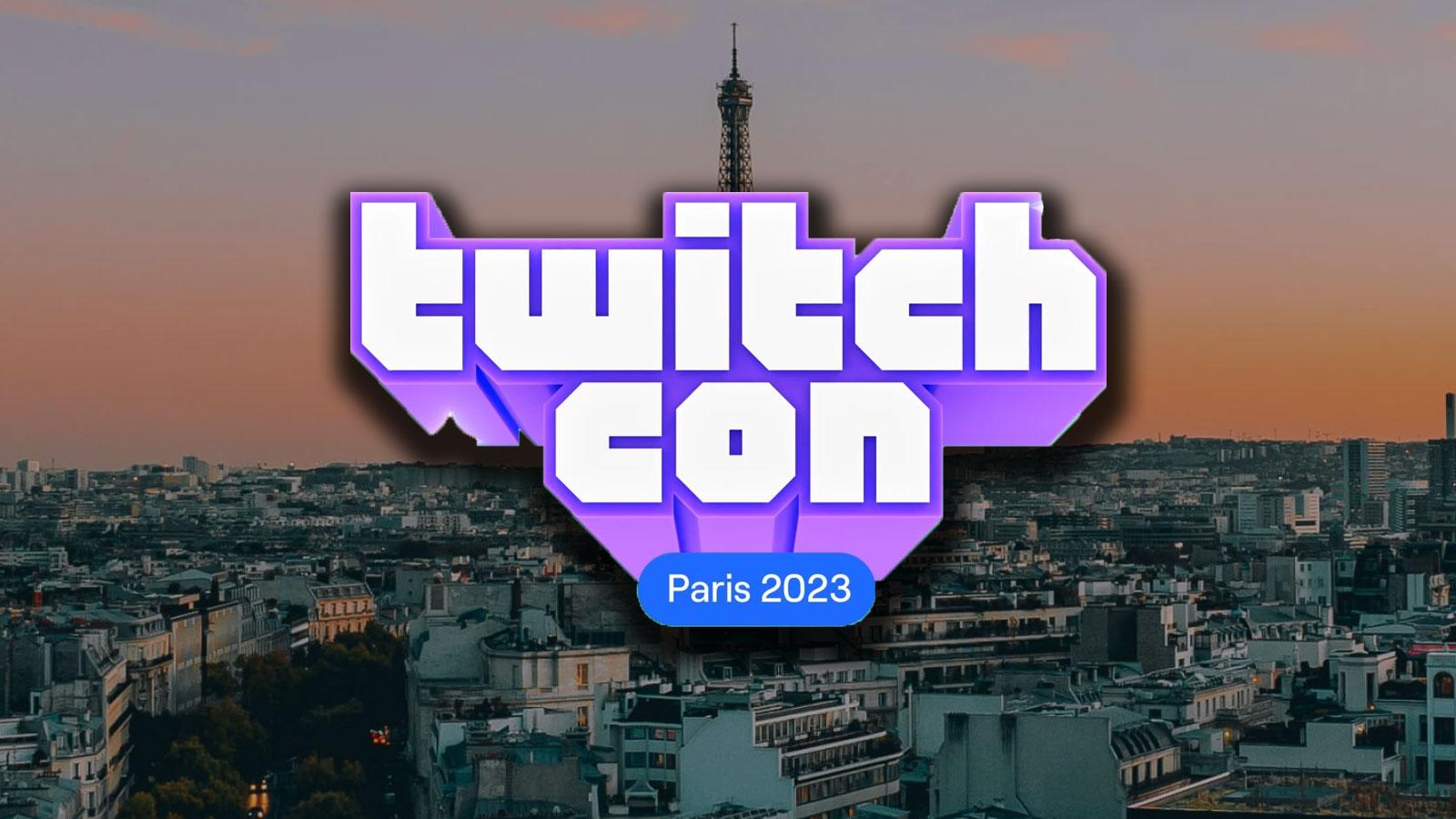 Paris skyline with TwitchCon Paris logo