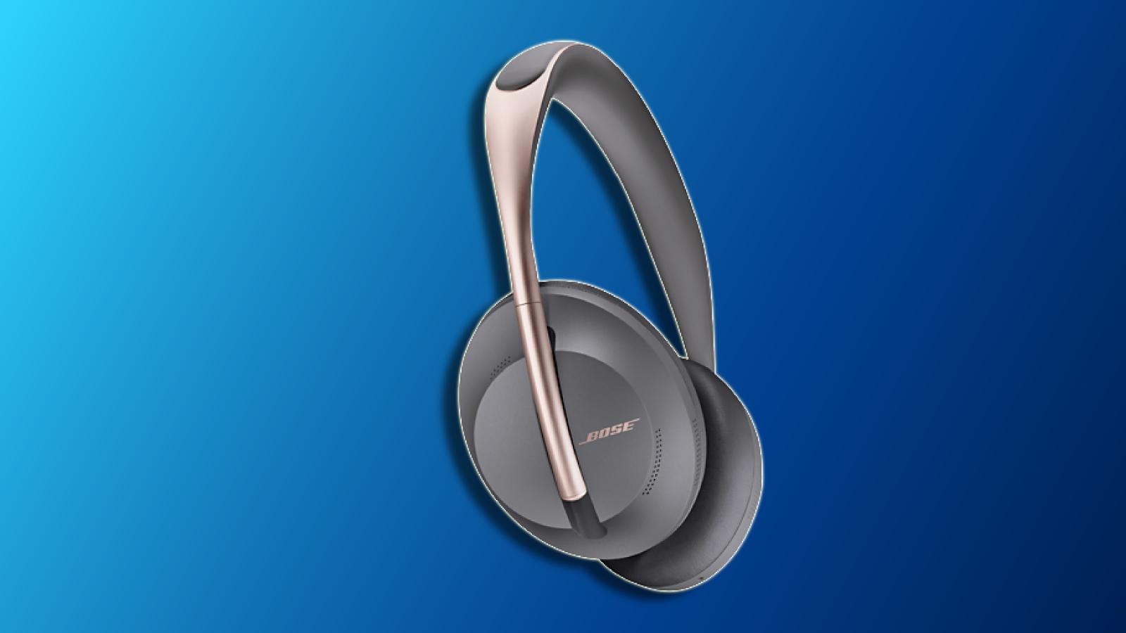 Best noise-canceling headphones- Bose 700 on a gradient background