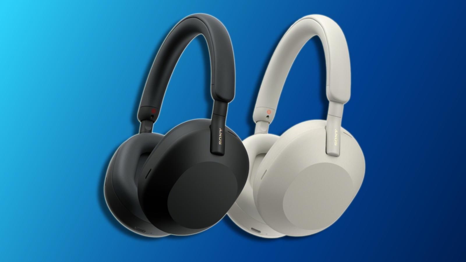 Overall Best noise canceling headphones: Sony WH-1000XM5 on a gradient background