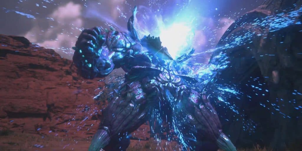 A screenshot of Thanatos , Usher to the Underworld from Final Fantasy 16