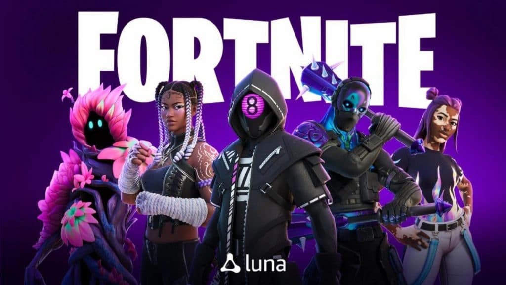 Fortnite characters with an Amazon Luna themed art