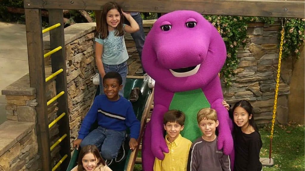 Barney with children on his show