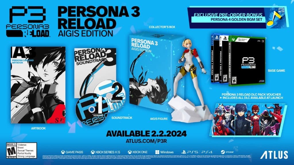 An image of the collector's edition of Persona 3 Reload.