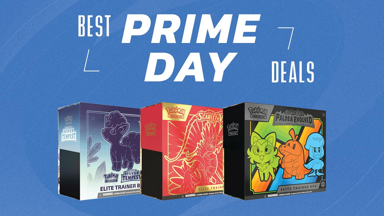Pokemon TCG Elite Trainer Boxes appearing under text reading Best Prime Day Deals