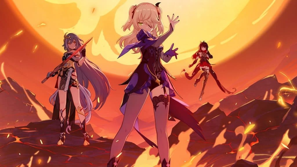 Fischl with Honkai Impact characters