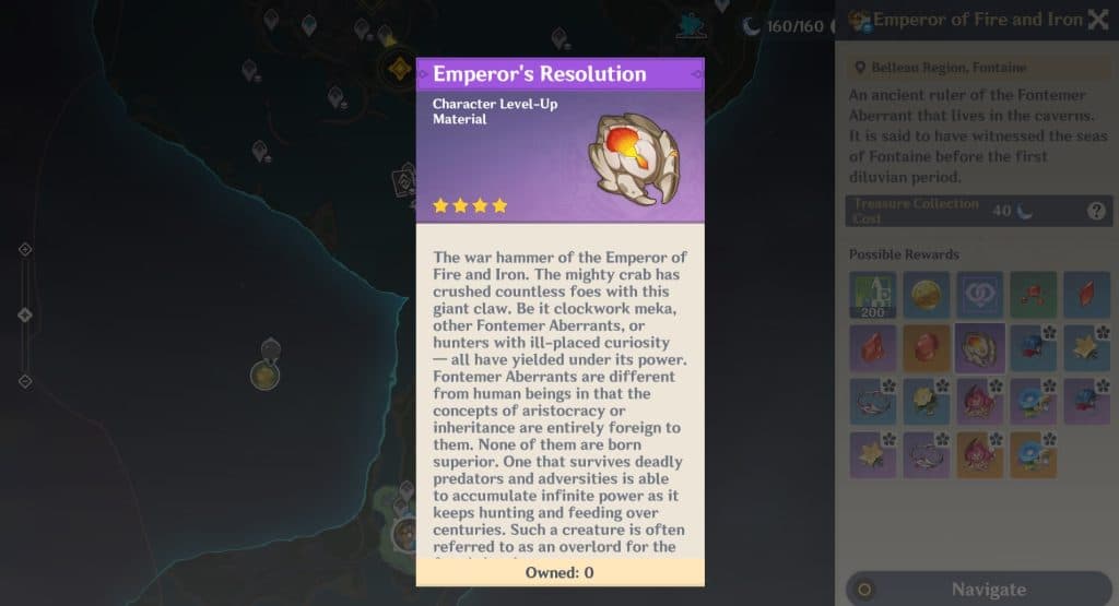 A screenshot of Emperor's Resolution in Genshin Impact