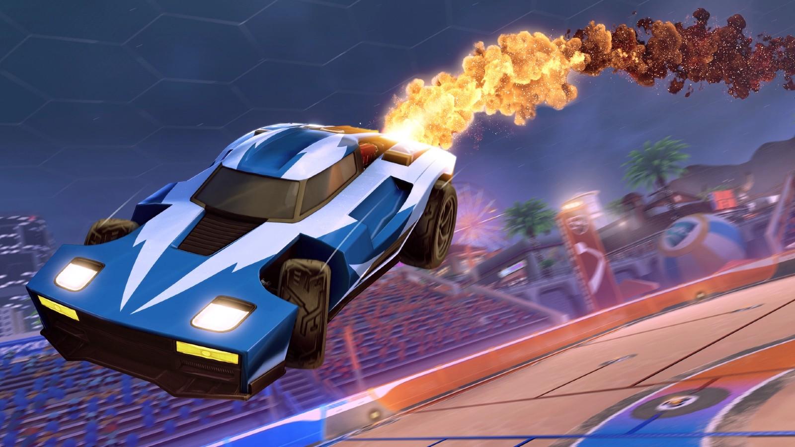 An image from Rocket League, a game that is cross-platform.