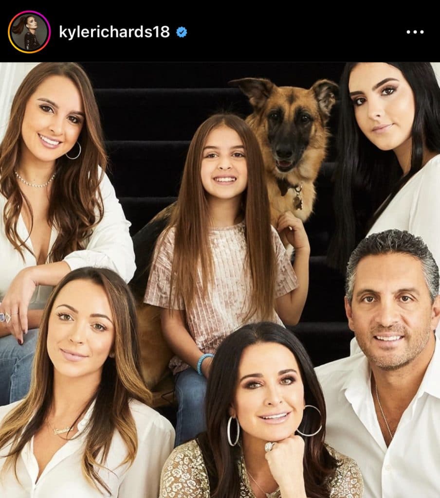 RHOBH's Kyle Richards with her daughters and husband Mauricio Umansky.