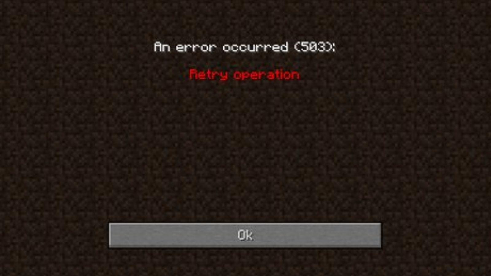 Minecraft error code 503